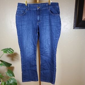 Lee Blue Boot Cut Mid Rise Jeans with Faded Details Size 16WP